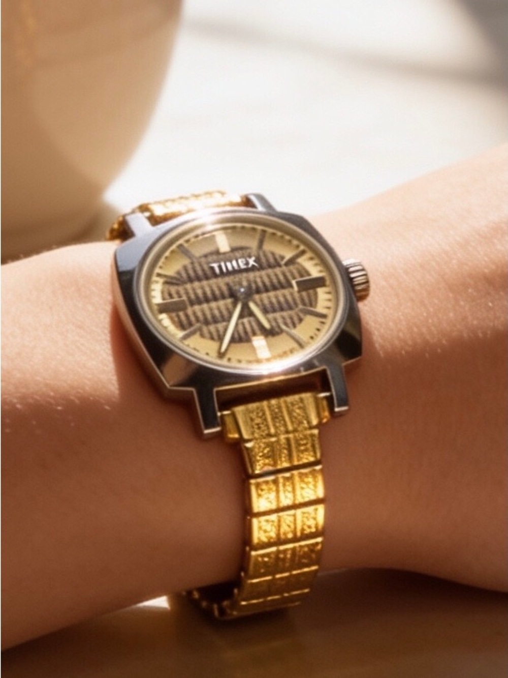 Timex Gold Stainless Steel Working Wind Up Women's Bracelet Watch